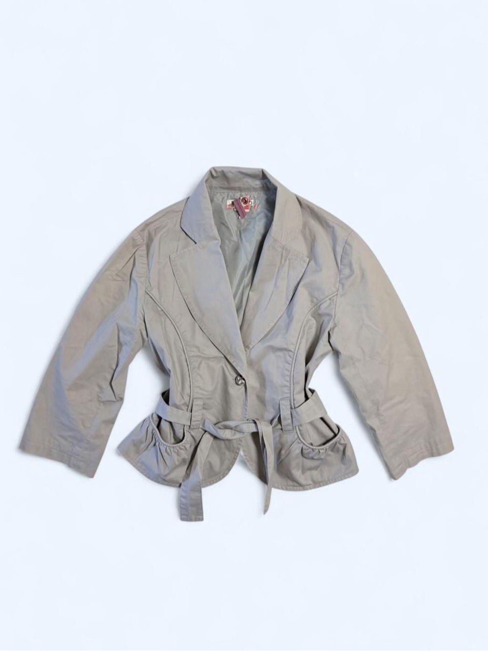 Buffalo David Bitton Light Gray Belted Casual Blazer